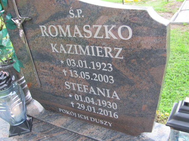 Stefania Romaszko 1930 Młynary - Grobonet - Wyszukiwarka osób pochowanych
